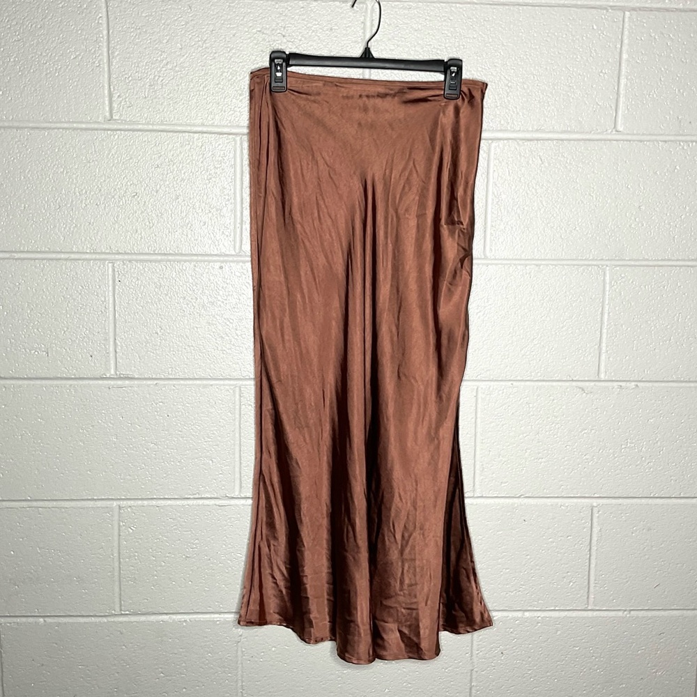 Altar’d State Rust Orange Satin Maxi Skirt